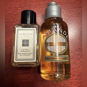 Jo Malone London Lime Basil & Mandarin Body Wash and L’Occitane Shower Oil